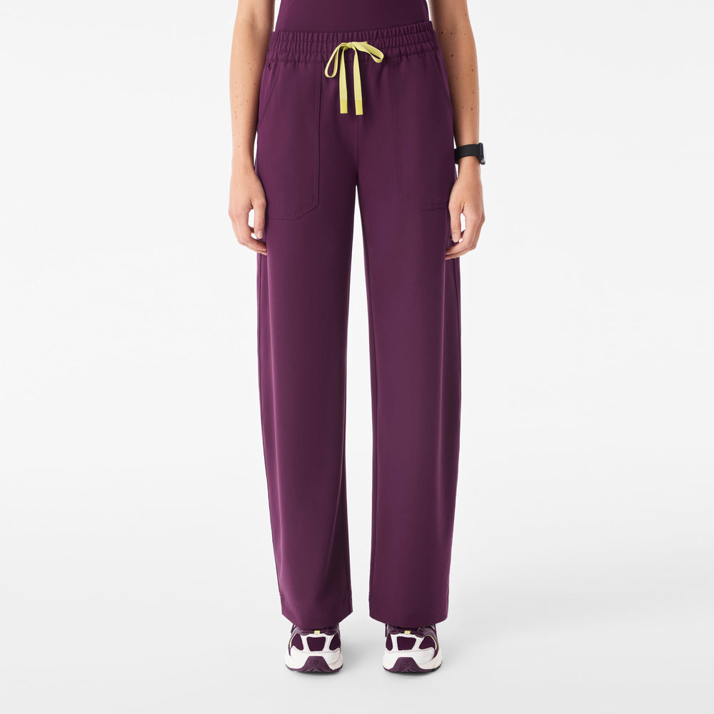 Women's Deep Purple Roslyn Mid-Rise Wide-Leg - Scrub Pant