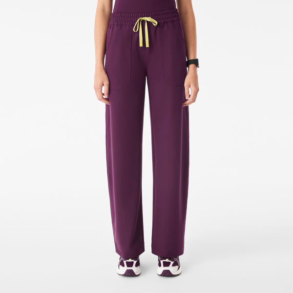 Women's Deep Purple Roslyn Mid-Rise Wide-Leg - Scrub Pant