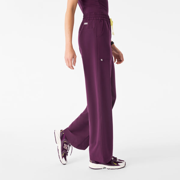 Women's Deep Purple Roslyn Mid-Rise Wide-Leg - Scrub Pant