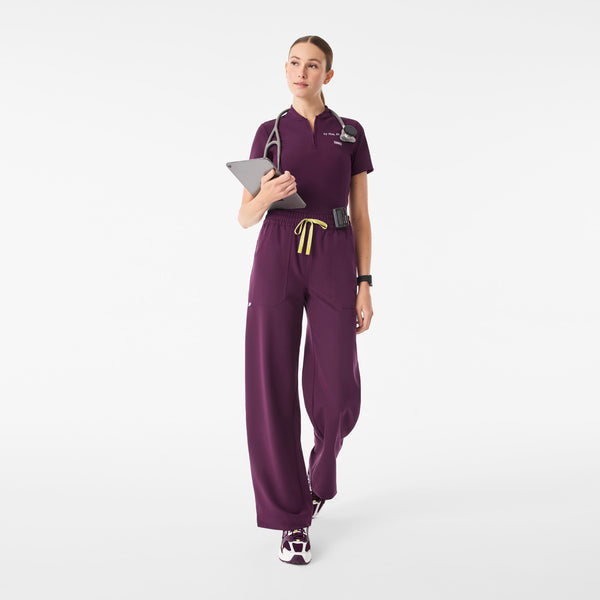 Women's Deep Purple Roslyn Mid-Rise Wide-Leg - Scrub Pant