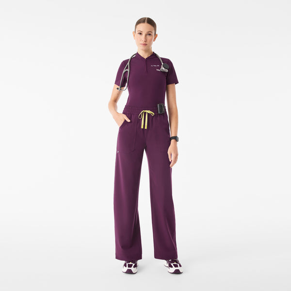 Women's Deep Purple Roslyn Mid-Rise Wide-Leg - Scrub Pant