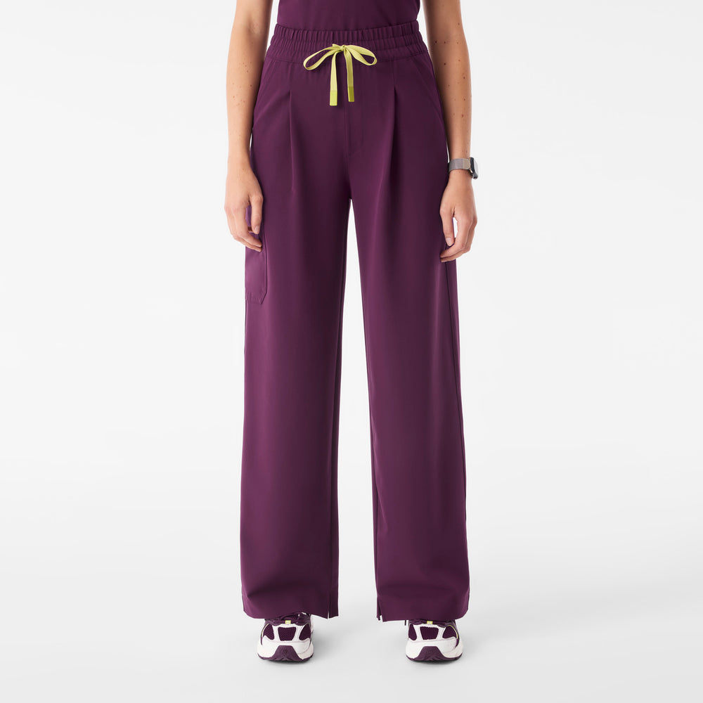 Women's Deep Purple Ultra-High-Rise Shelby Wide-Leg - Scrub Pant