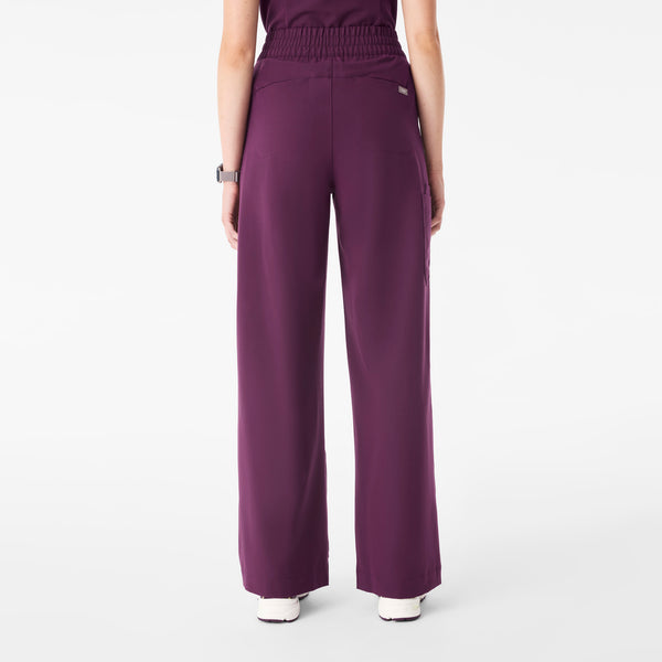 Women's Deep Purple Ultra-High-Rise Shelby Wide-Leg - Petite Scrub Pant
