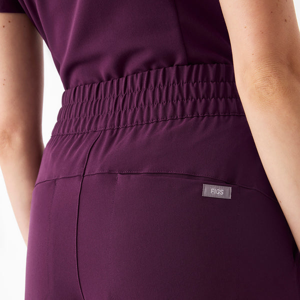 Women's Deep Purple Ultra-High-Rise Shelby Wide-Leg - Petite Scrub Pant