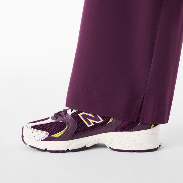 Women's Deep Purple Ultra-High-Rise Shelby Wide-Leg - Petite Scrub Pant