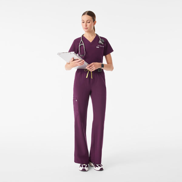 Women's Deep Purple Isabel High-Rise Wide-Leg - Scrub Pant