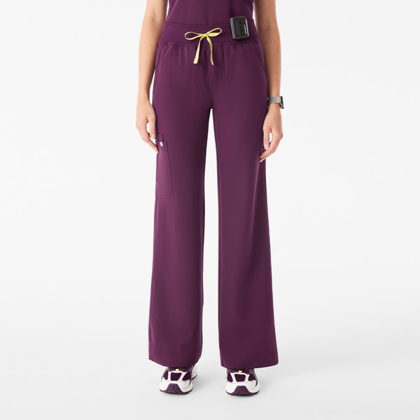 Women's Deep Purple Isabel High-Rise Wide-Leg - Scrub Pant