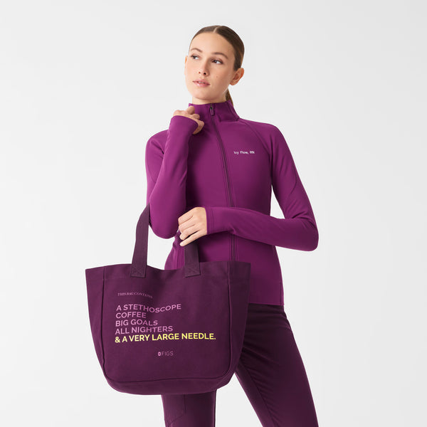 Deep Purple - A Very Large Needle Mini Canvas Tote