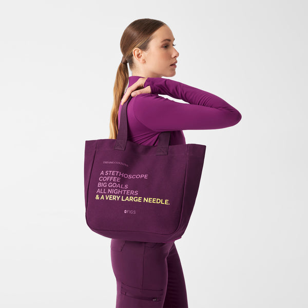 Deep Purple - A Very Large Needle Mini Canvas Tote