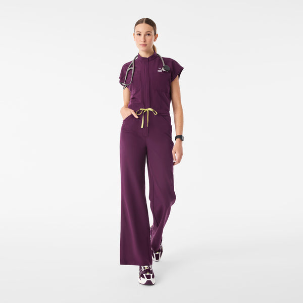 Women's Deep Purple Rafaela Wide-Leg - Tall ScrubJumpsuit™