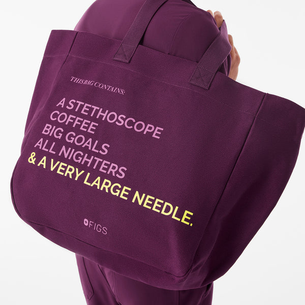 Deep Purple - A Very Large Needle Canvas Tote