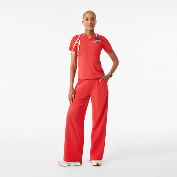 Women's Hibiscus Everly Slim V-Neck - Scrub Top