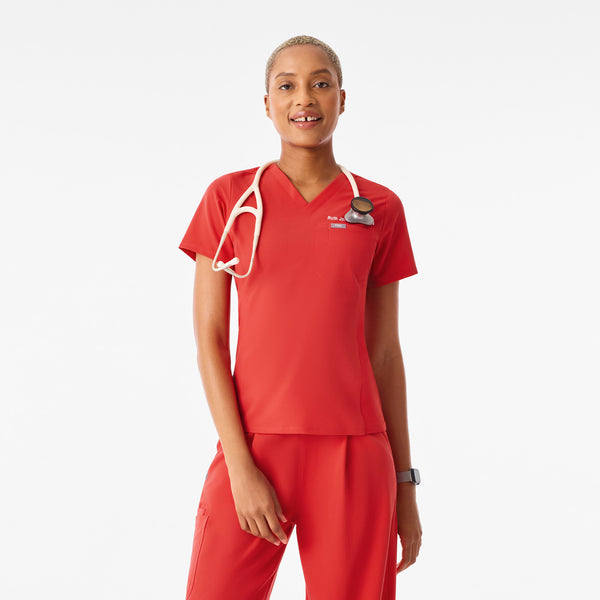 Women's Hibiscus Everly Slim V-Neck - Scrub Top