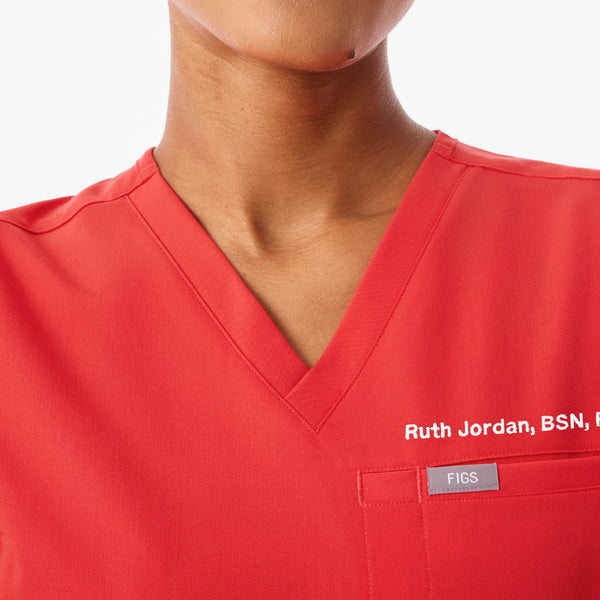 Women's Hibiscus Everly Slim V-Neck - Scrub Top