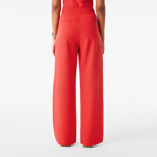Women's Hibiscus Ultra-High-Rise Shelby Wide-Leg - Petite Scrub Pant