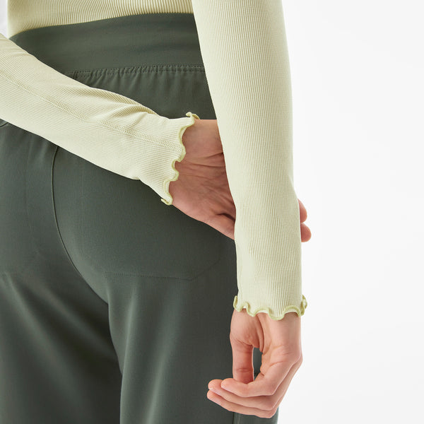 Women's Light Celery Lacey Ruffle - Long-Sleeve Underscrub