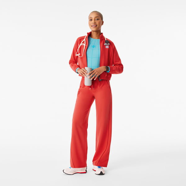 Women's Hibiscus Spider-Man Sydney Cropped - Scrub Jacket