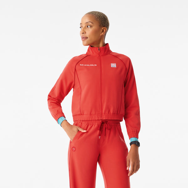 Women's Hibiscus Spider-Man Sydney Cropped - Scrub Jacket