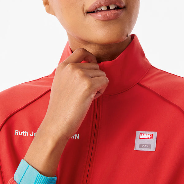 Women's Hibiscus Spider-Man Sydney Cropped - Scrub Jacket
