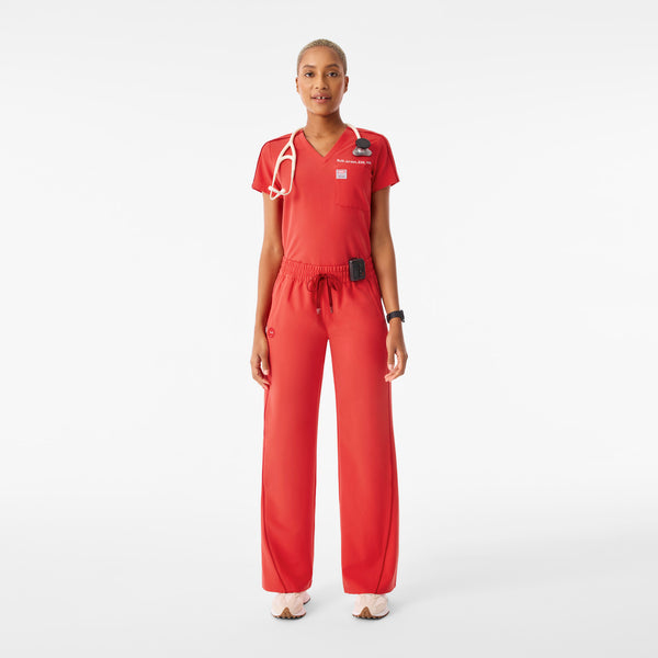 Women's Hibiscus Spider-Man Isabel Ruched Wide-Leg - Scrub Pant