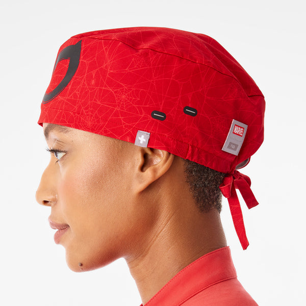 Hibiscus Spider-Man Printed - Scrub Cap With Buttonholes