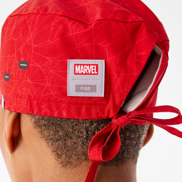 Hibiscus Spider-Man Printed - Scrub Cap With Buttonholes