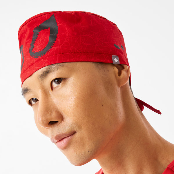 Hibiscus Spider-Man Printed - Scrub Cap With Buttonholes