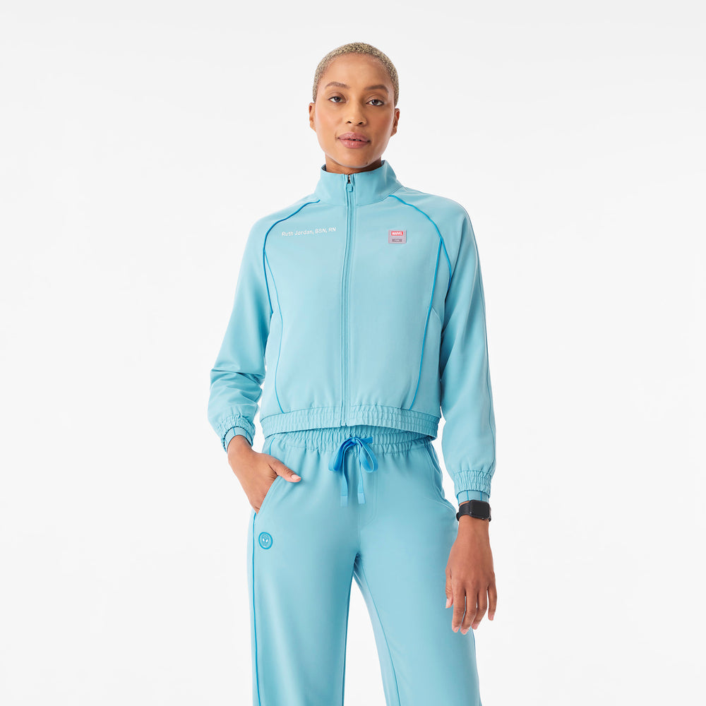 Women's Mauritius Blue Spider-Man Sydney Cropped - Scrub Jacket