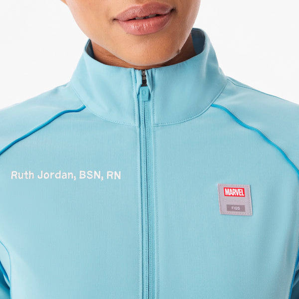 Women's Mauritius Blue Spider-Man Sydney Cropped - Scrub Jacket