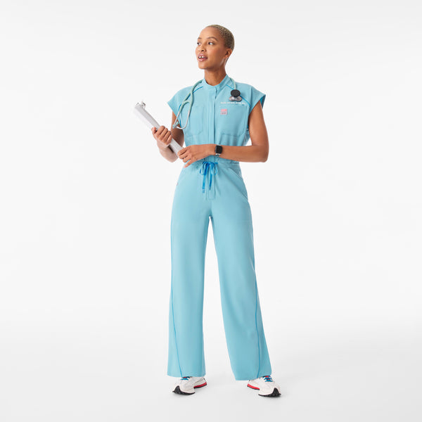 Women's Mauritius Blue Spider-Man Rafaela Wide-Leg - Petite ScrubJumpsuit™