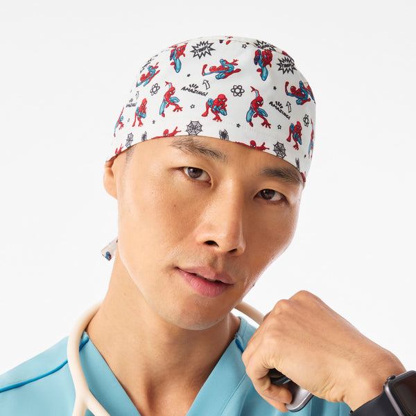 Off-White Spider-Man Printed - Scrub Cap With Buttonholes