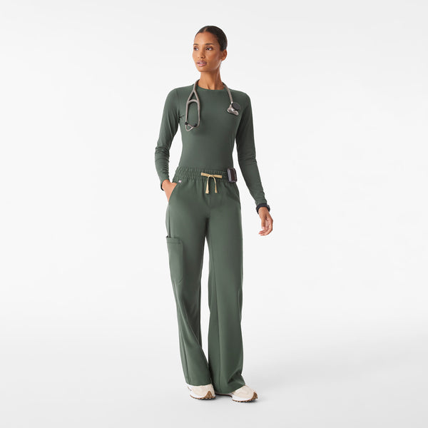 Women's Moss Isabel Ruched Mid-Rise Wide-Leg - Tall Scrub Pant™