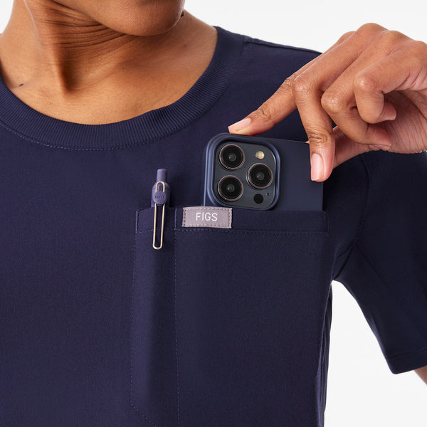 Women's Navy Eliza Slim - Scrub Top
