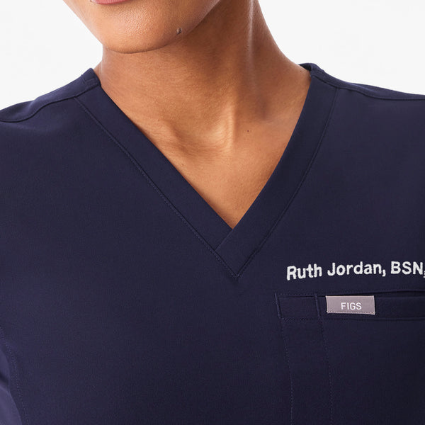 Women's Navy Everly Slim V-Neck - Scrub Top
