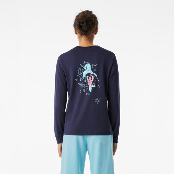 Women's Navy Spider-Man Graphic - Long-Sleeve Underscrub