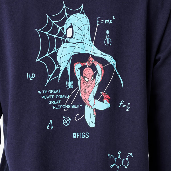 Women's Navy Spider-Man Graphic - Long-Sleeve Underscrub