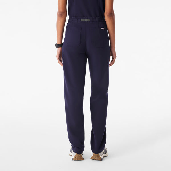 Women's Navy Livingston Ruched Mid-Rise - Petite Straight-Leg Scrub Pant™