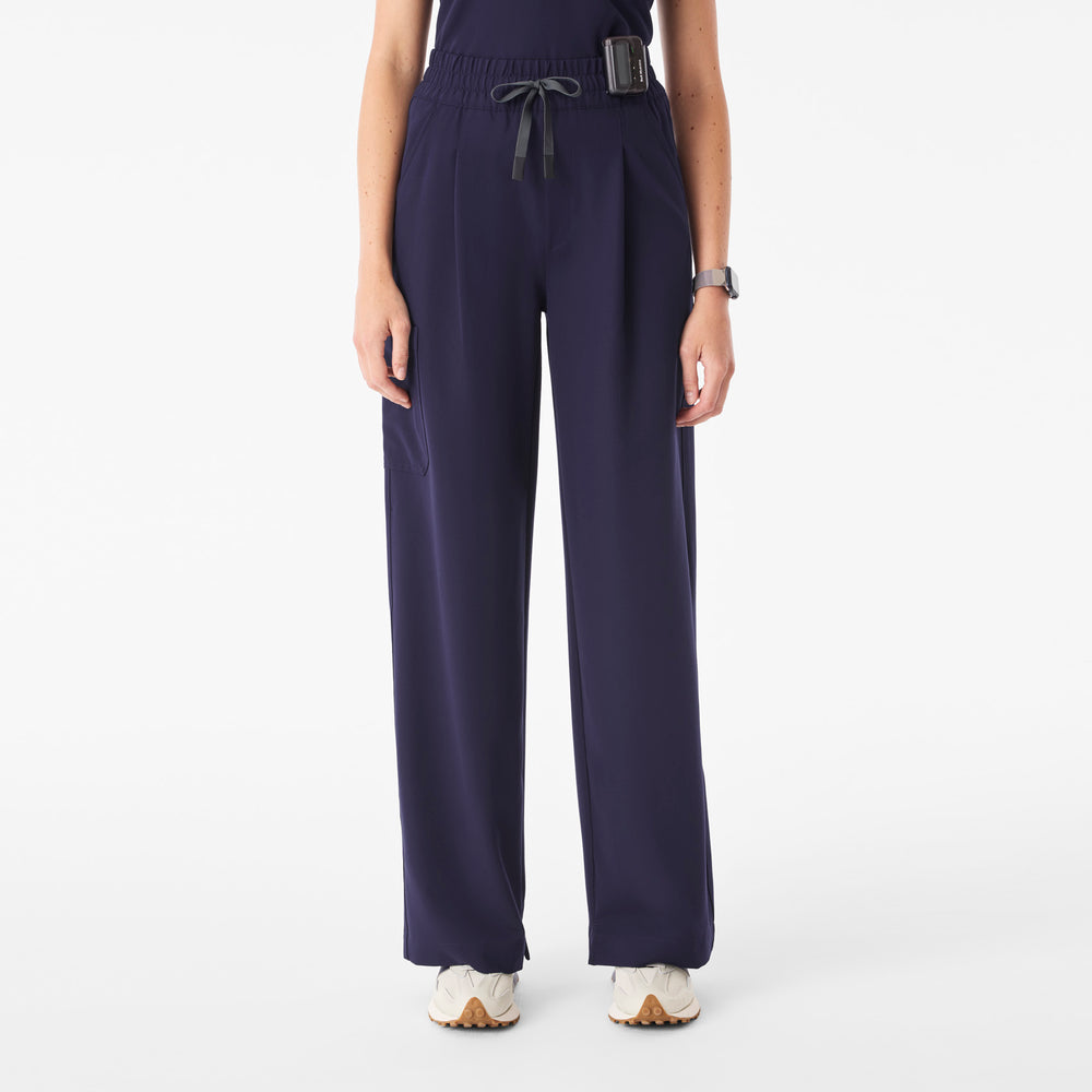 Women's Navy Shelby Ultra-High-Rise Wide-Leg - Scrub Pant