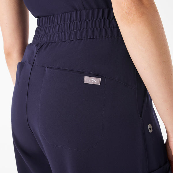 Women's Navy Ultra-High-Rise Shelby Wide-Leg - Petite Scrub Pant