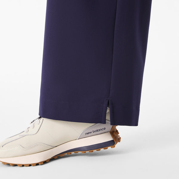Women's Navy Ultra-High-Rise Shelby Wide-Leg - Petite Scrub Pant