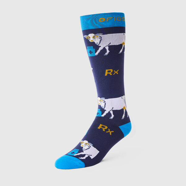 Unisex Navy Phar-Moo-Cist - Compression Socks