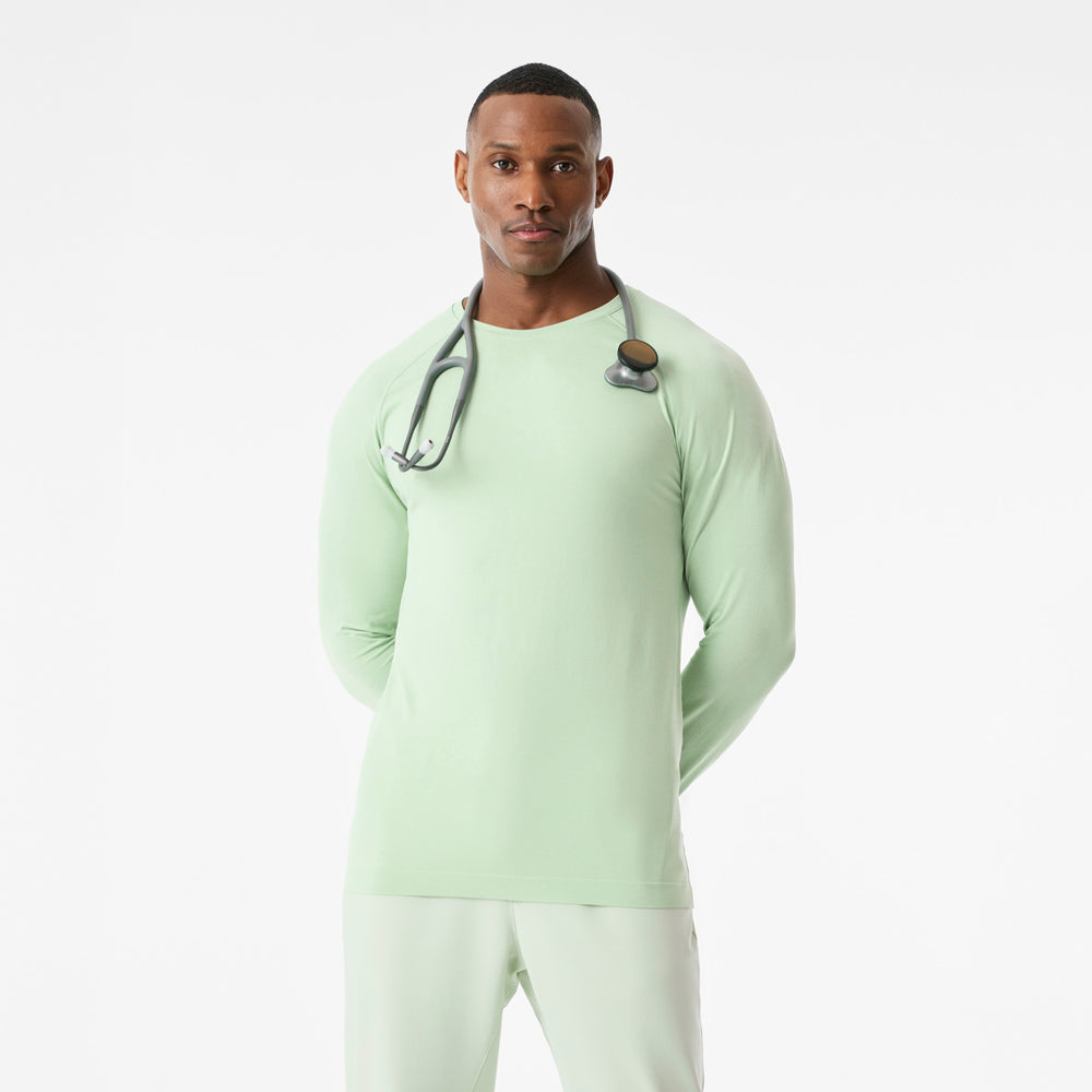Men's Dark Sagewater Makato Seamless - Long-Sleeve Underscrub