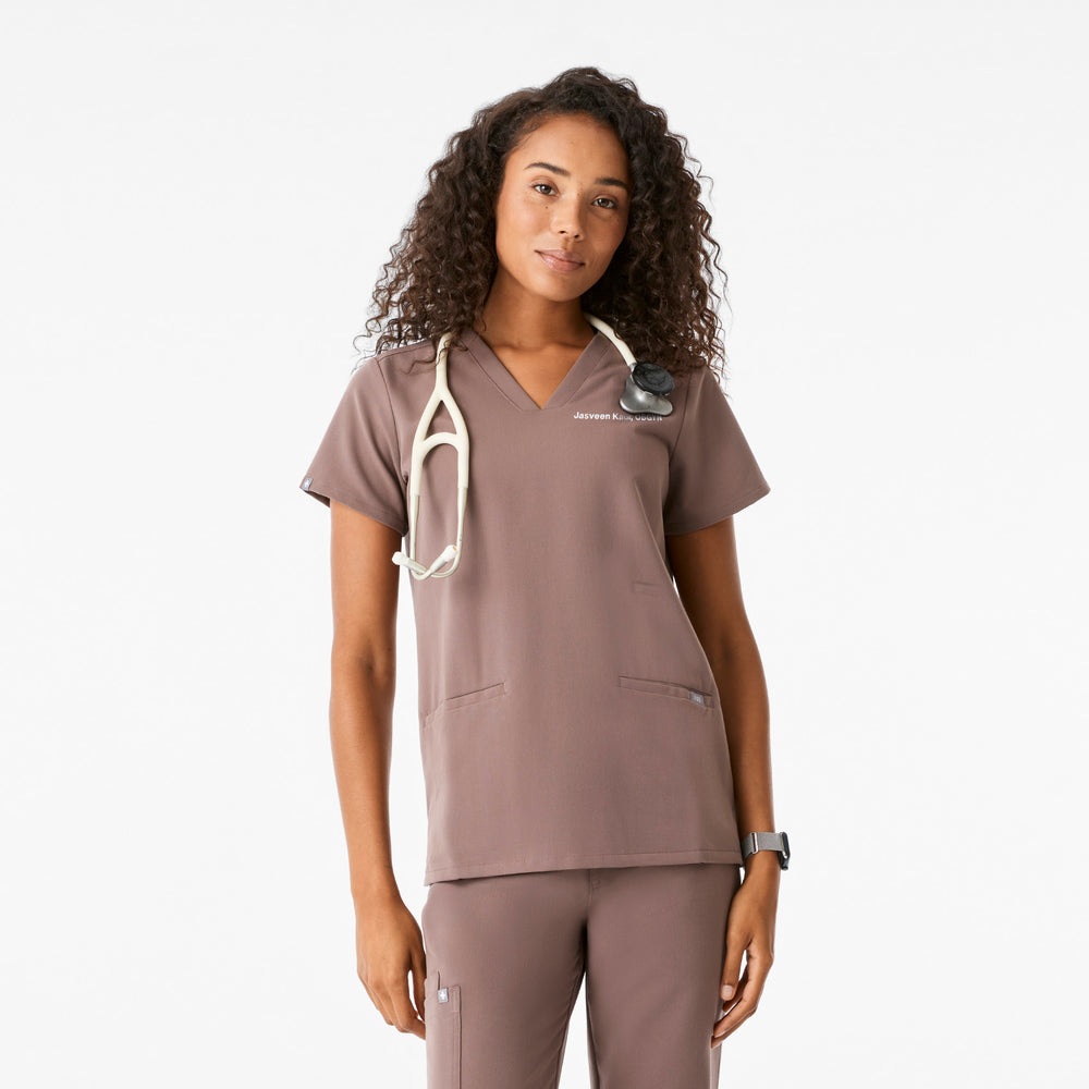 Women's Smokey Taupe Casma - Scrub Top™