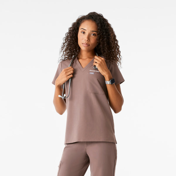 Women's Smokey Taupe Catarina - Scrub Top™
