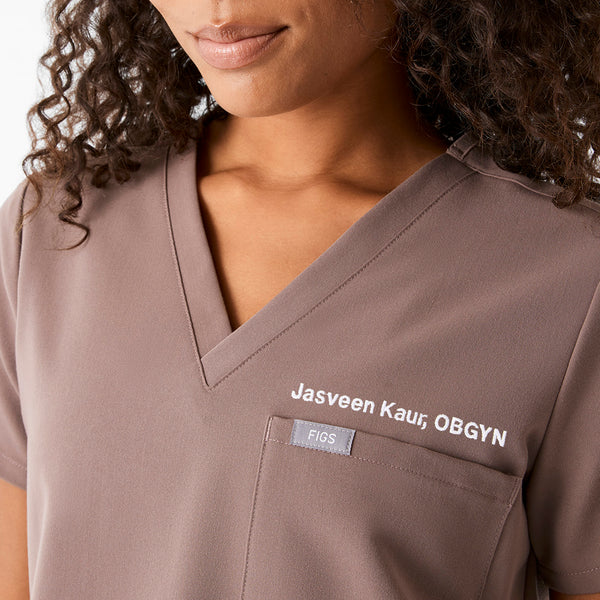 Women's Smokey Taupe Catarina - Scrub Top™