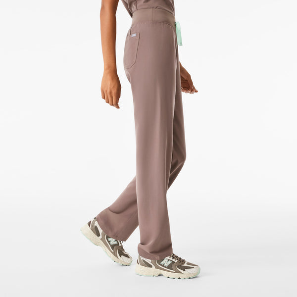 Women's Smokey Taupe Livingston High-Rise - Petite Straight-Leg Scrub Pant™