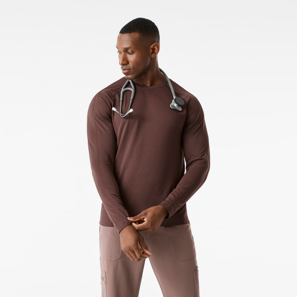 Men's Dark Smokey Taupe Makato Solid - Long-Sleeve Underscrub