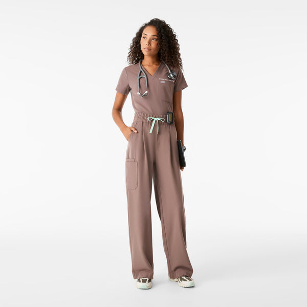 Women's Smokey Taupe Shelby Ultra-High-Rise Wide-Leg - Scrub Pant