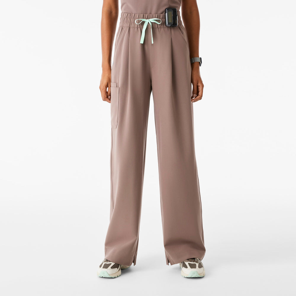 Women's Smokey Taupe Shelby Ultra-High-Rise Wide-Leg - Scrub Pant