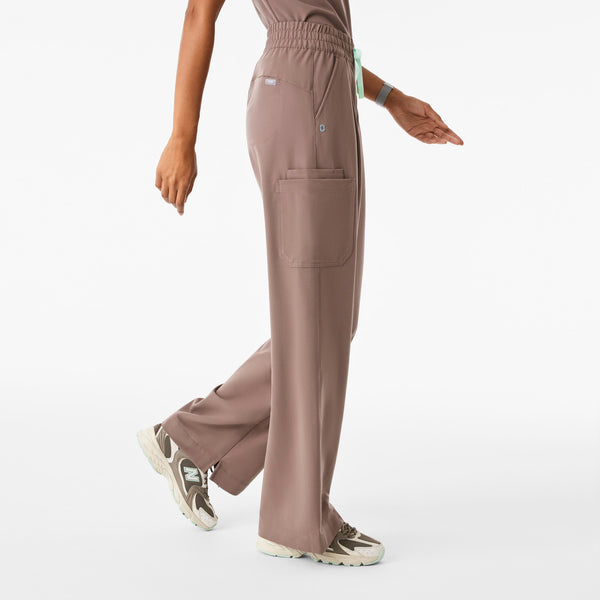 Women's Smokey Taupe Shelby Ultra-High-Rise Wide-Leg - Scrub Pant